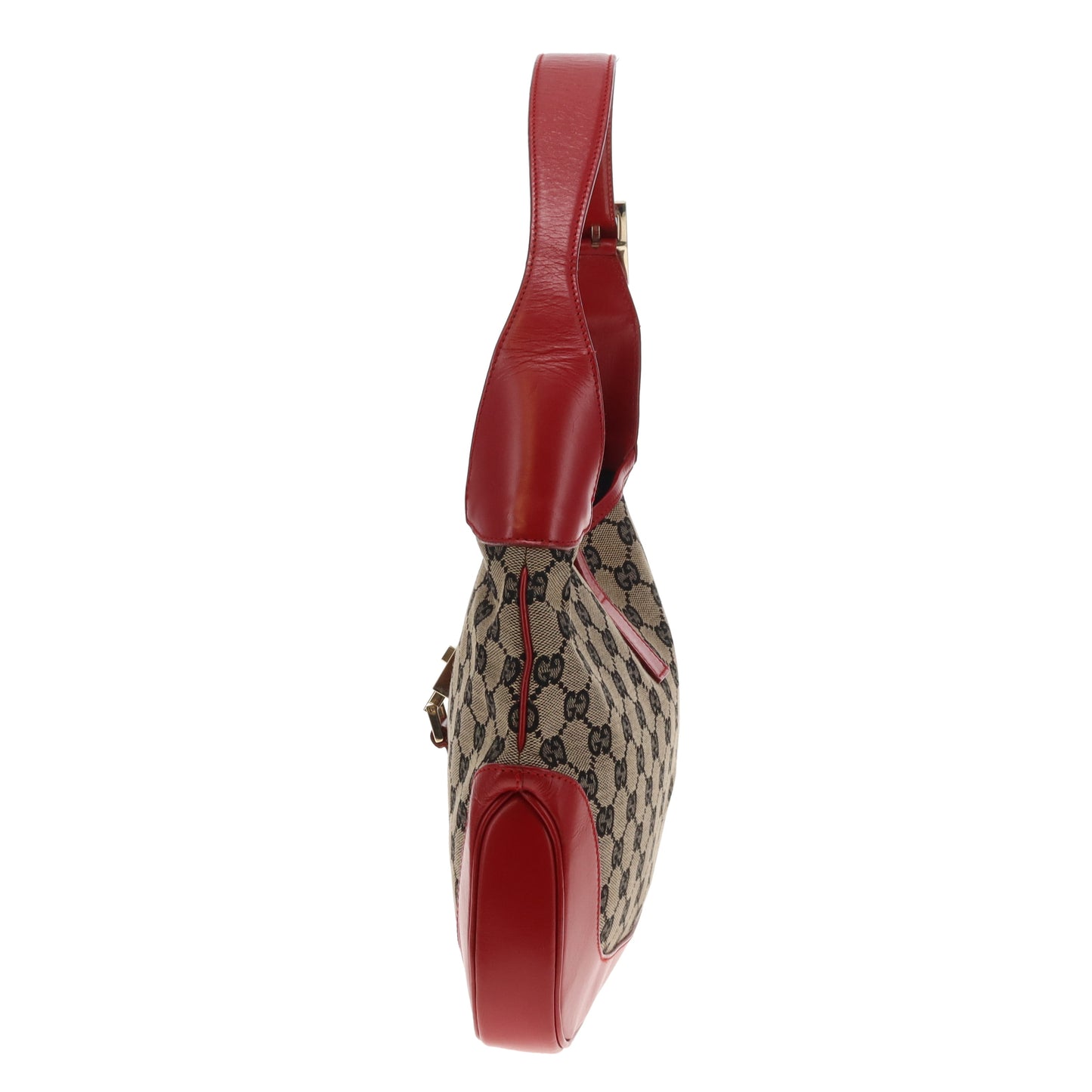 Gucci Jackie Vintage Red Leather and Navy GG Canvas