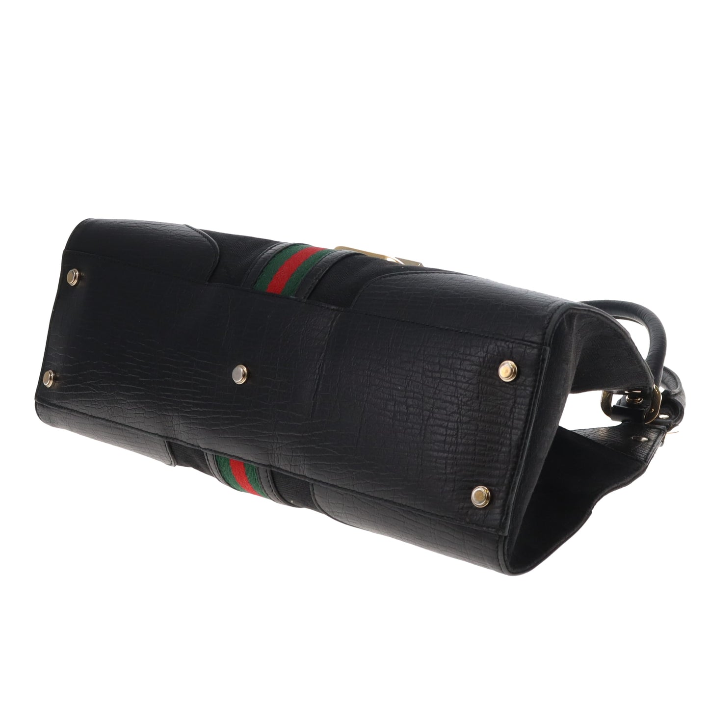 Gucci Junco Shoulder Bag Black GG Canvas and Web