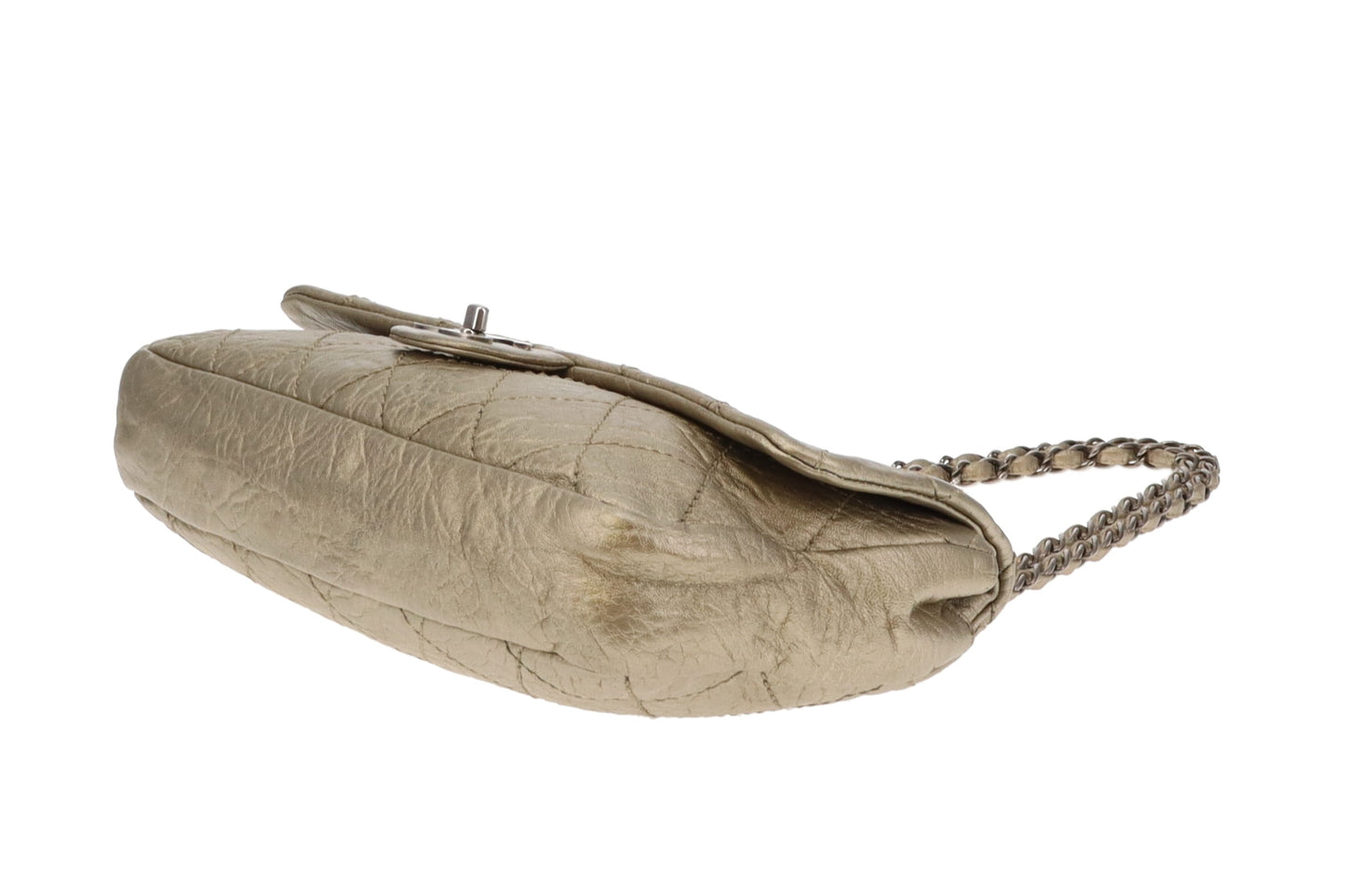 Chanel Crinkled Gold Leather Seasonal Single Flap Bag 2006/08