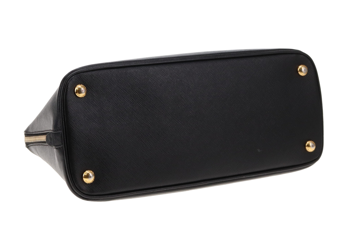 Prada Dome Bag With Strap Black Saffiano Leather GHW