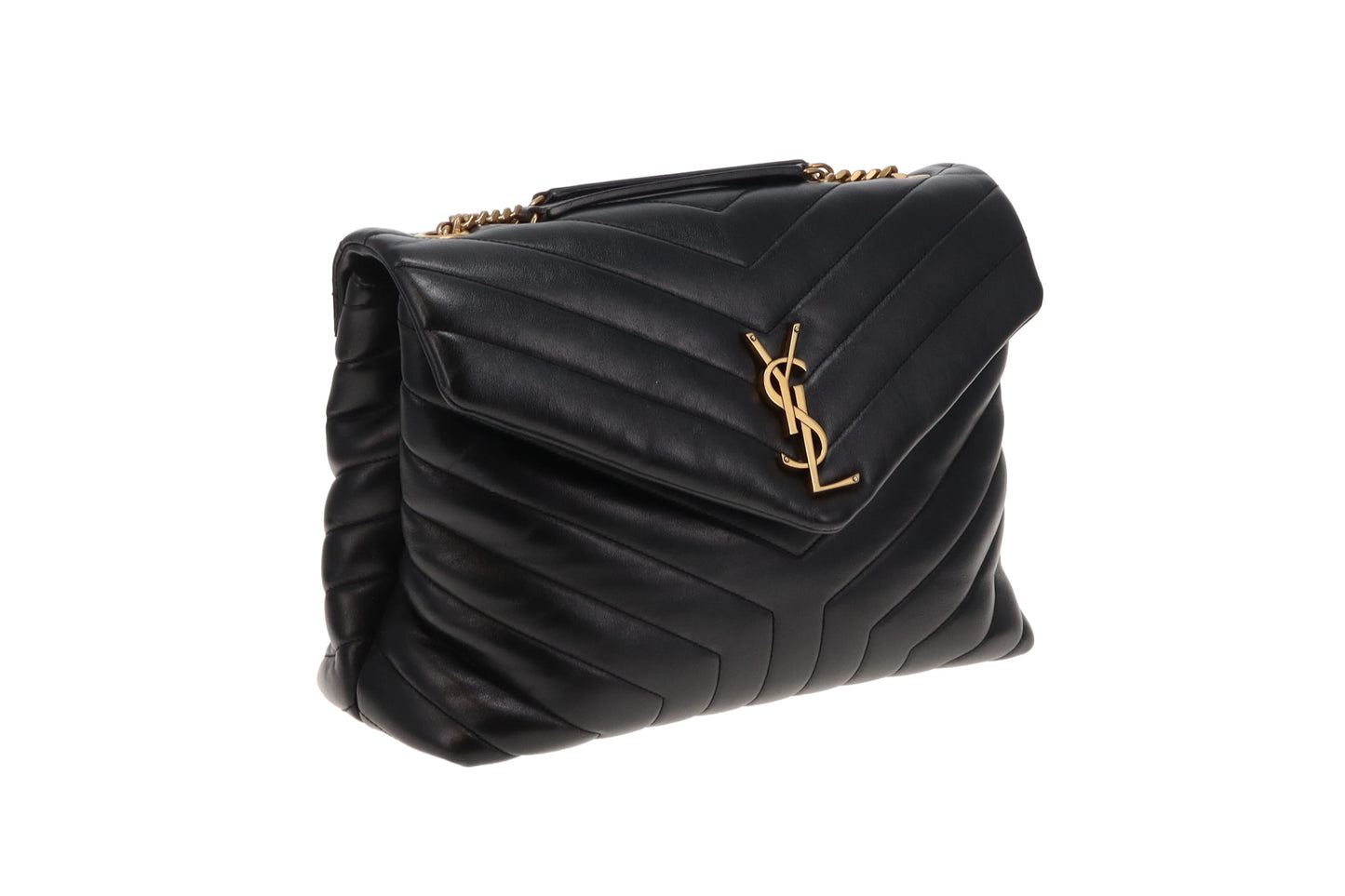Saint Laurent Lou Lou Medium Black With Antiqued Gold Hardware