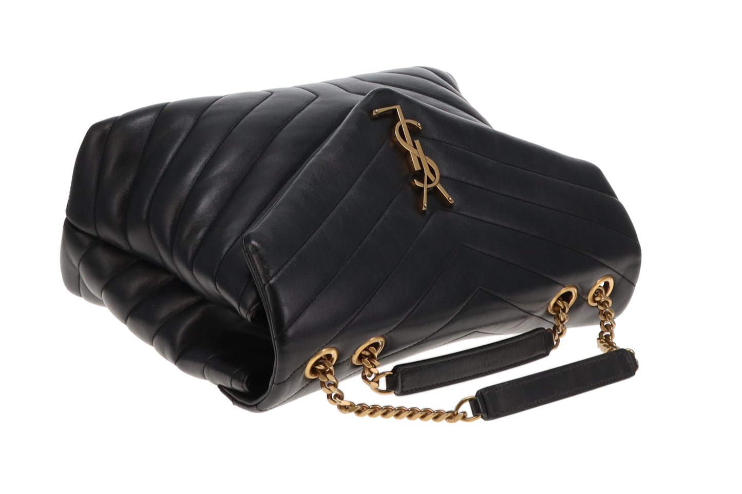 Saint Laurent Lou Lou Medium Black With Antiqued Gold Hardware