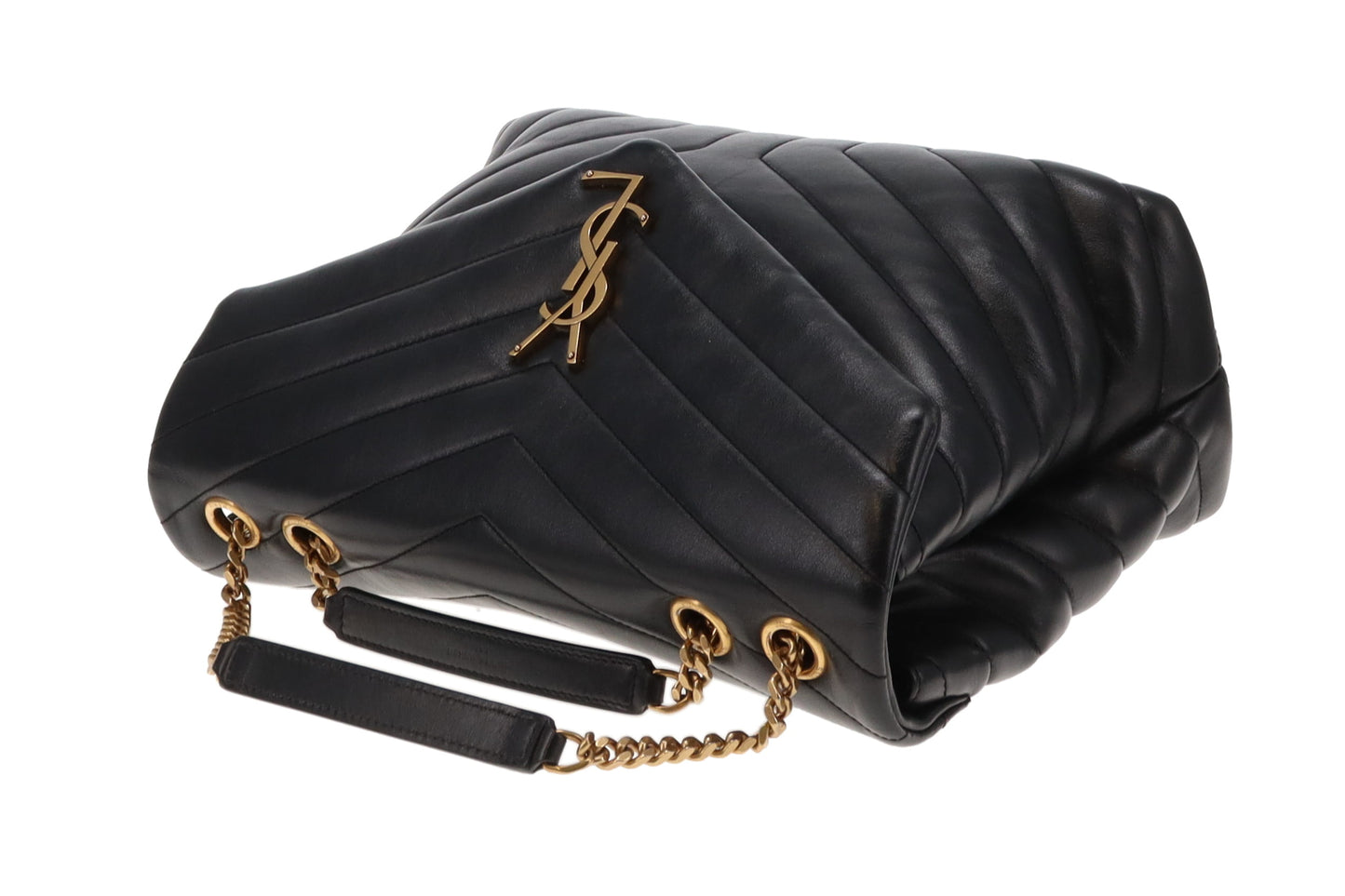 Saint Laurent Lou Lou Medium Black With Antiqued Gold Hardware