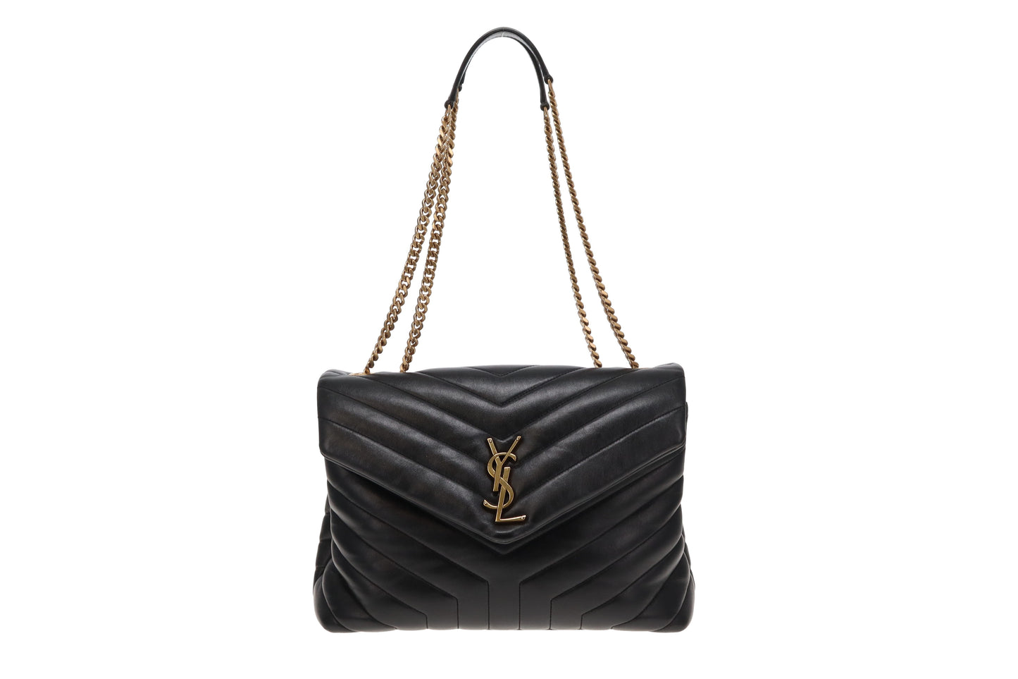 Saint Laurent Lou Lou Medium Black With Antiqued Gold Hardware