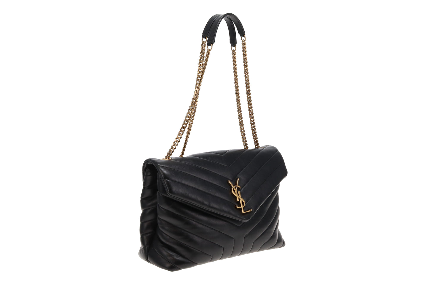 Saint Laurent Lou Lou Medium Black With Antiqued Gold Hardware
