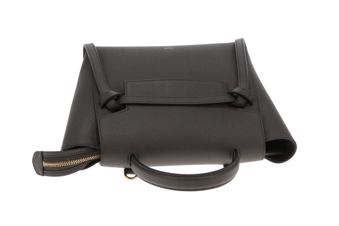Celine Belt Bag Micro Grey Grained Calfskin 2022 (Includes added Celine Logo Strap)