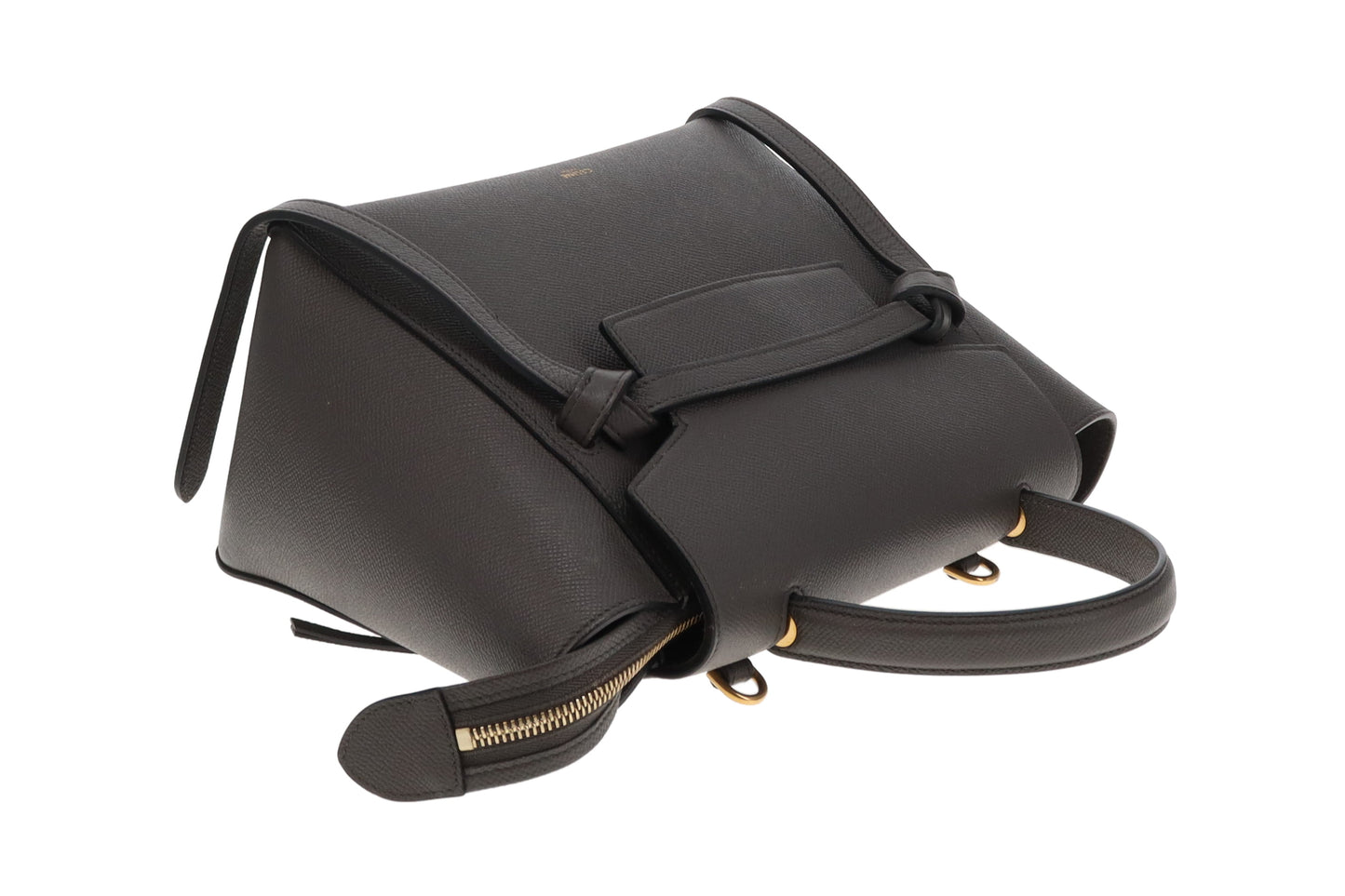 Celine Belt Bag Micro Grey Grained Calfskin 2022 (Includes added Celine Logo Strap)