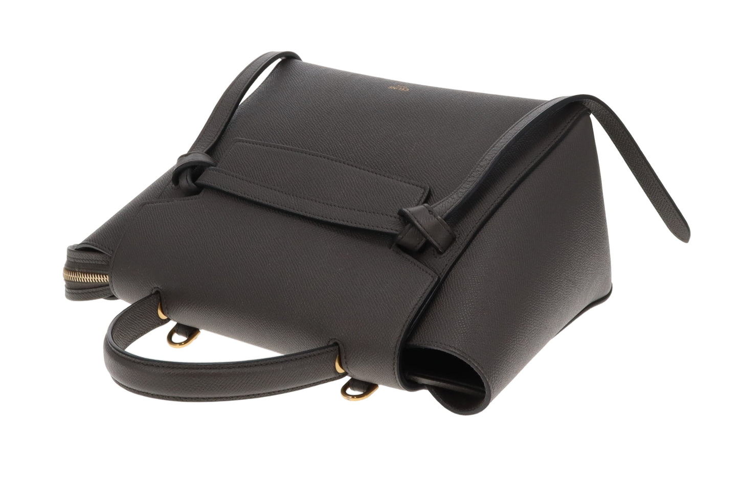 Celine Belt Bag Micro Grey Grained Calfskin 2022 (Includes added Celine Logo Strap)