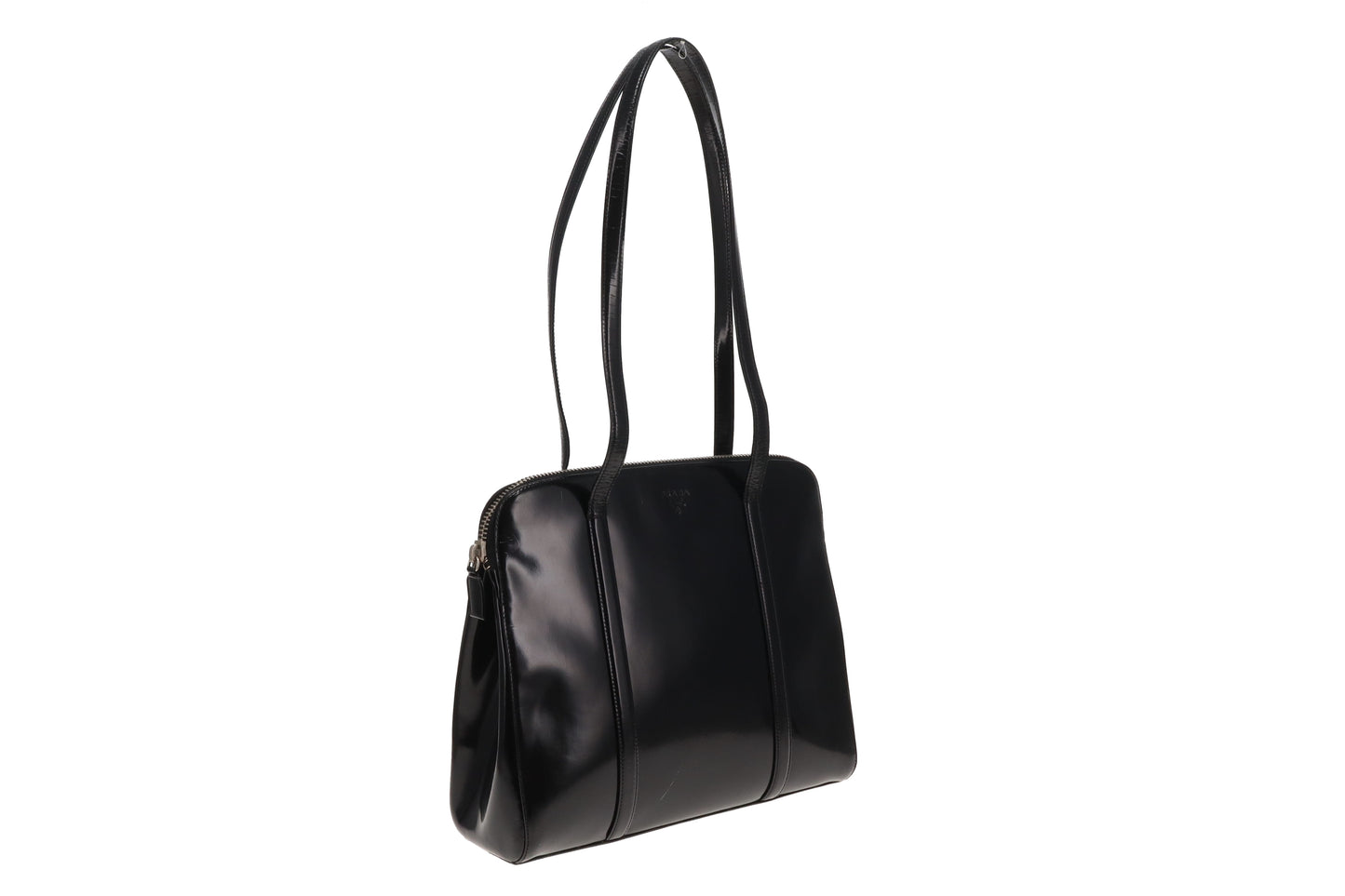 Prada Shoulder Bag Black Smooth Leather