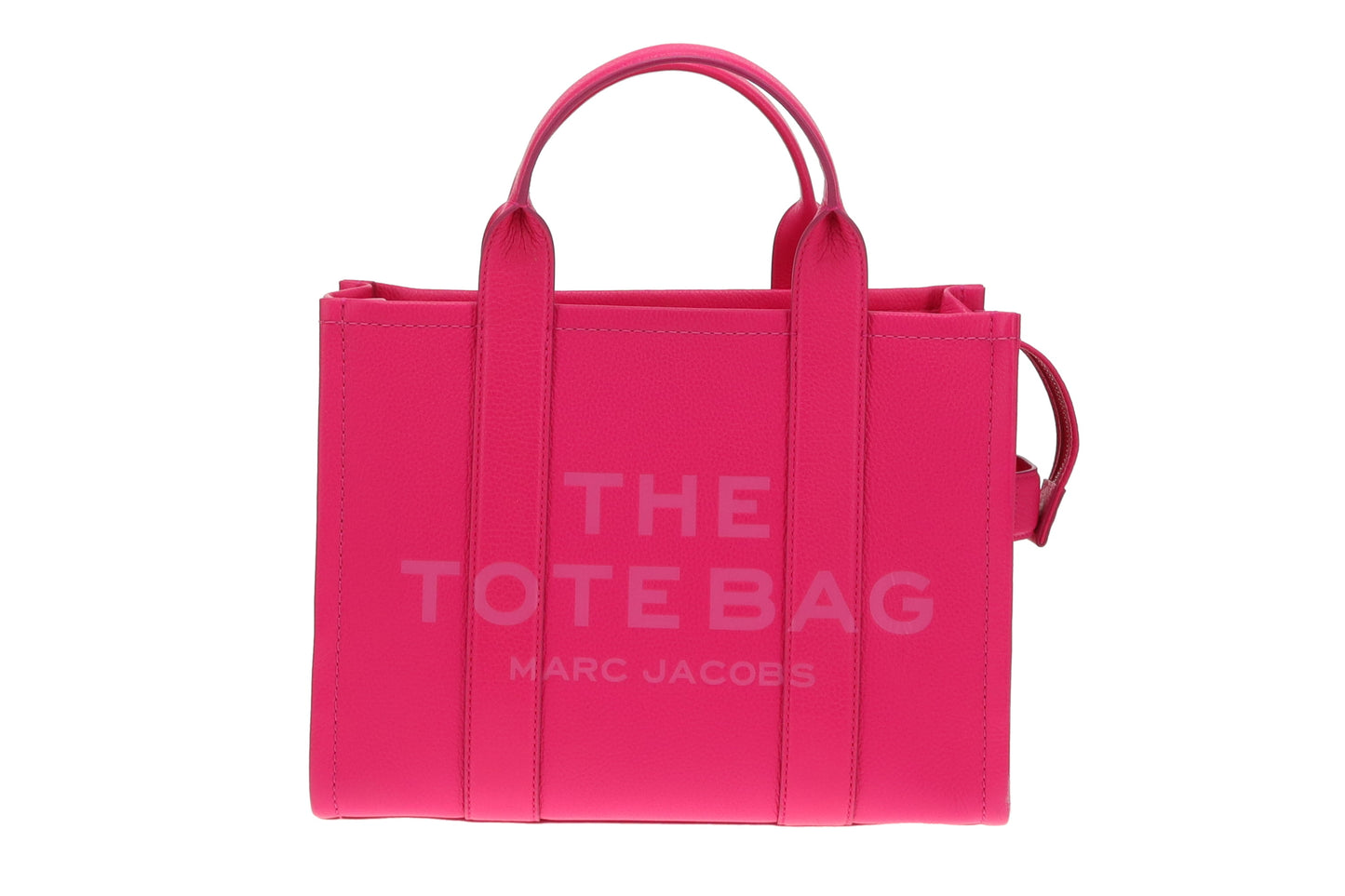 Marc Jacobs Lipstick Pink Full Grain Leather Medium The Tote Bag