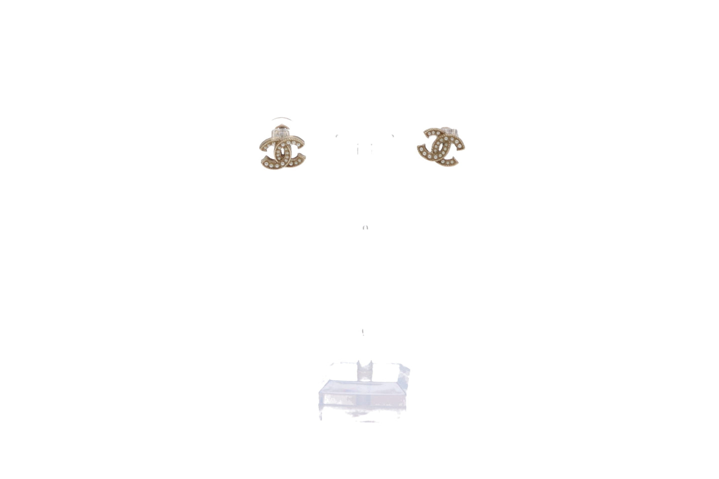 Chanel Costume Pearl CC Earrings In Pale Gold 2019C