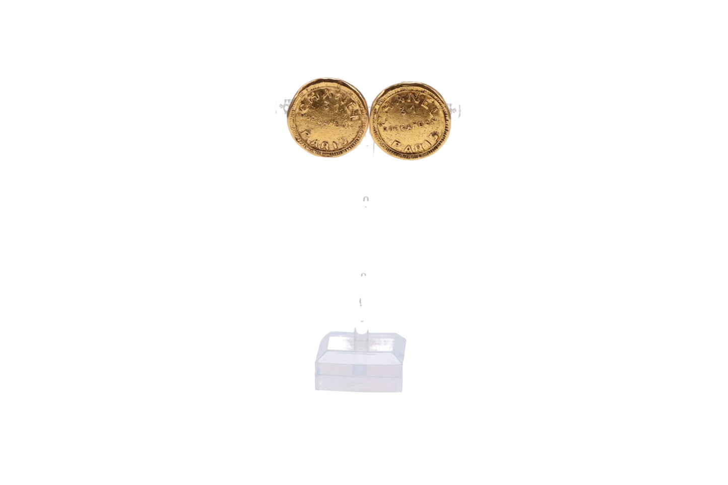 Chanel Vintage Rue Cambon Goldtone Coin Clip On Earrings