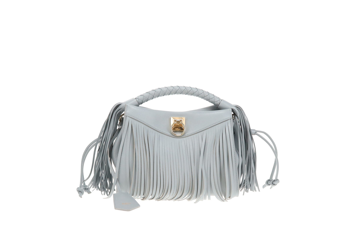 Mulberry Iris Small Silky Calf Fringe In Cloud Blue