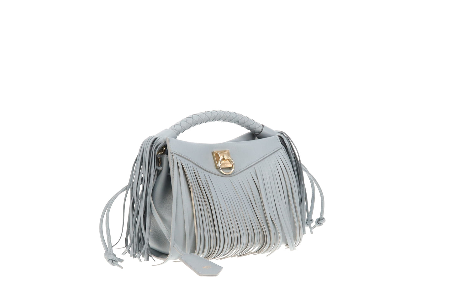 Mulberry Iris Small Silky Calf Fringe In Cloud Blue