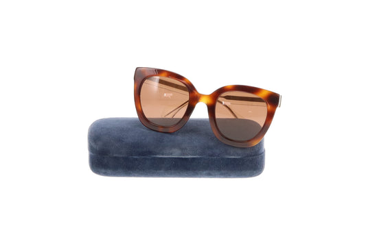 Gucci Cat Eye Tortoise & Gold Resin Frame Sunglasses GG06564S