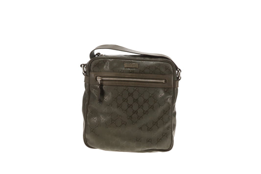 Gucci GG Messenger Bag In Olive Green Guccisima Print