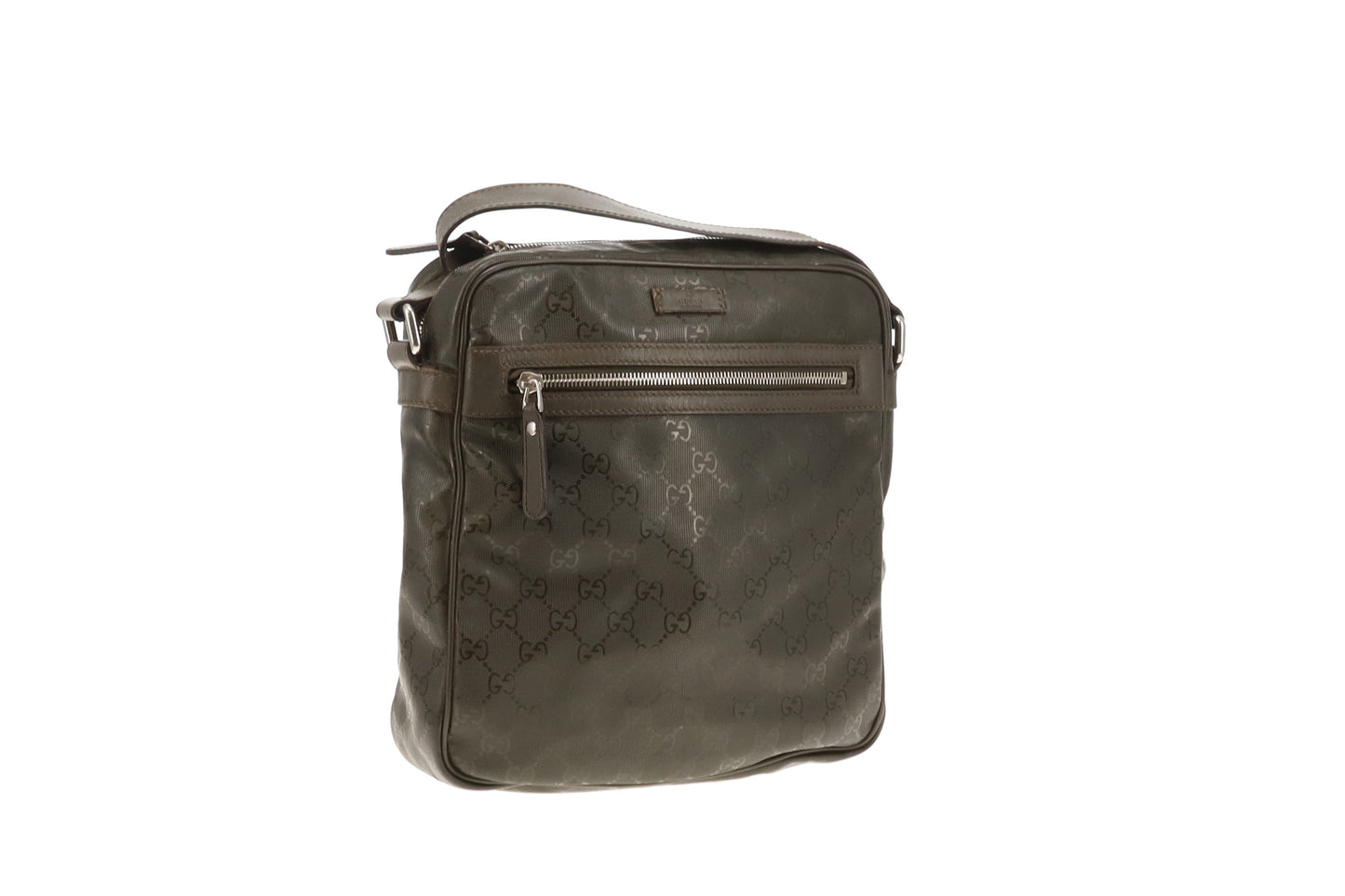 Gucci GG Messenger Bag In Olive Green Guccisima Print
