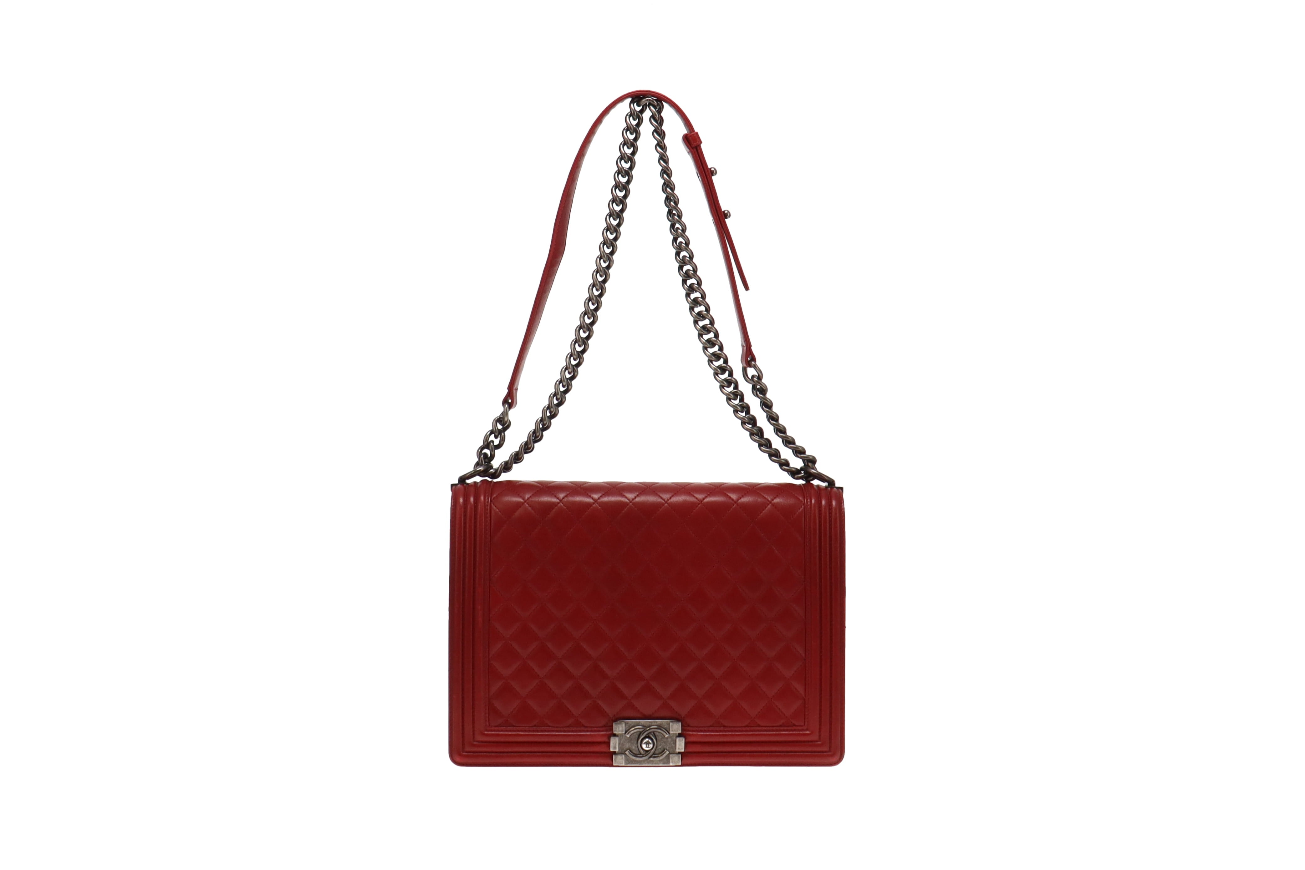 Chanel Boy Bag Large Red Lambskin – Designer Exchange Ltd