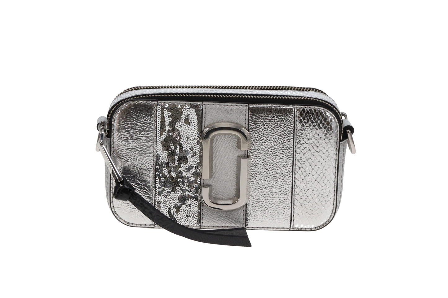 Marc Jacobs Snapshot Silver Sequin Snake Stripe