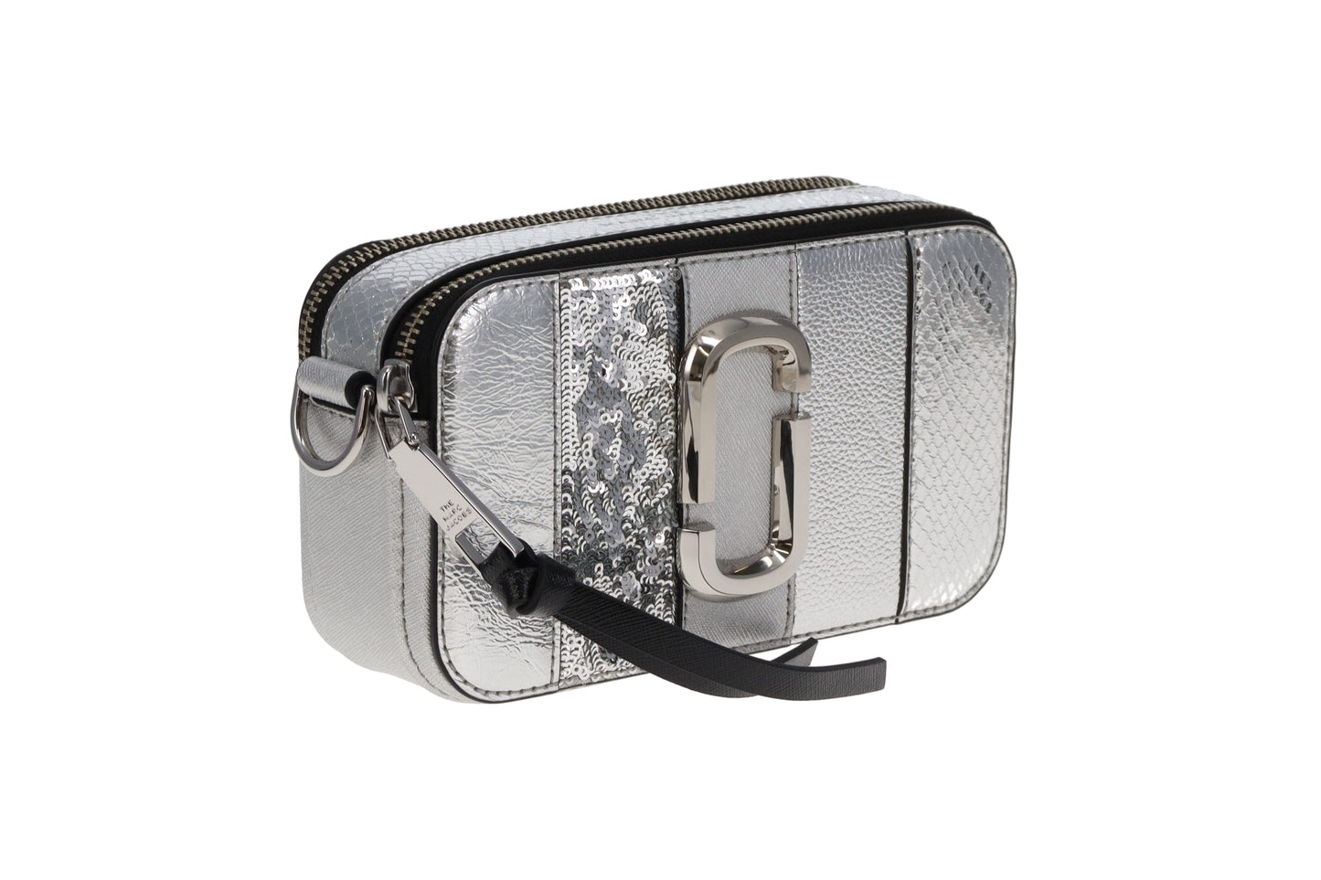 Marc Jacobs Snapshot Silver Sequin Snake Stripe