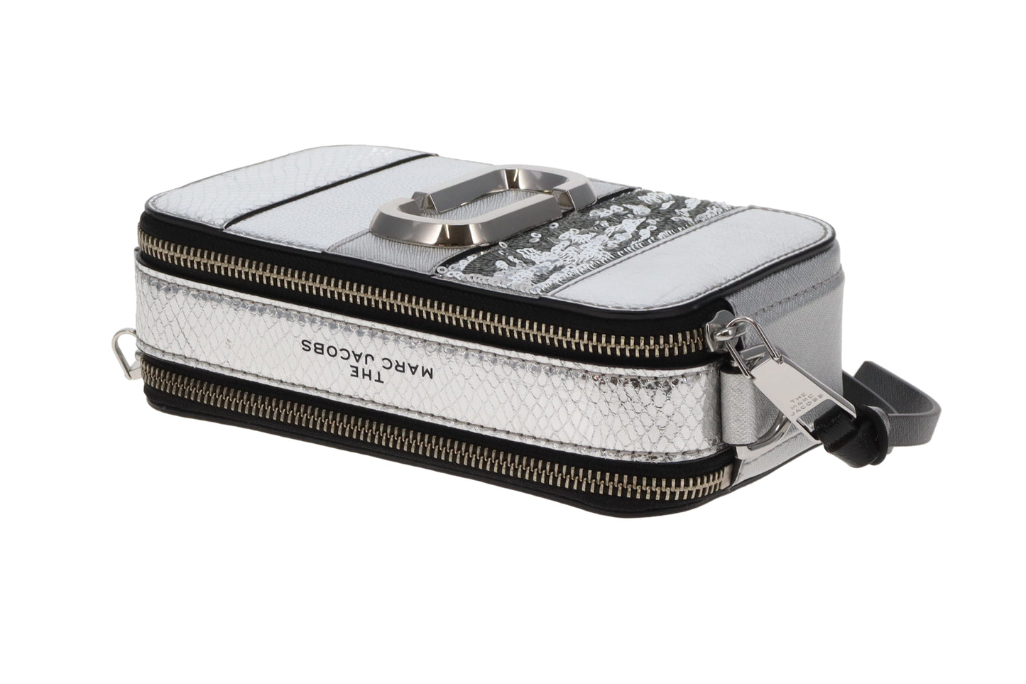 Marc Jacobs Snapshot Silver Sequin Snake Stripe
