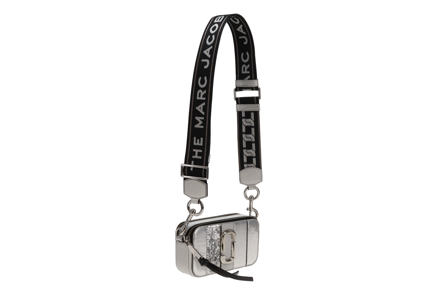Marc Jacobs Snapshot Silver Sequin Snake Stripe