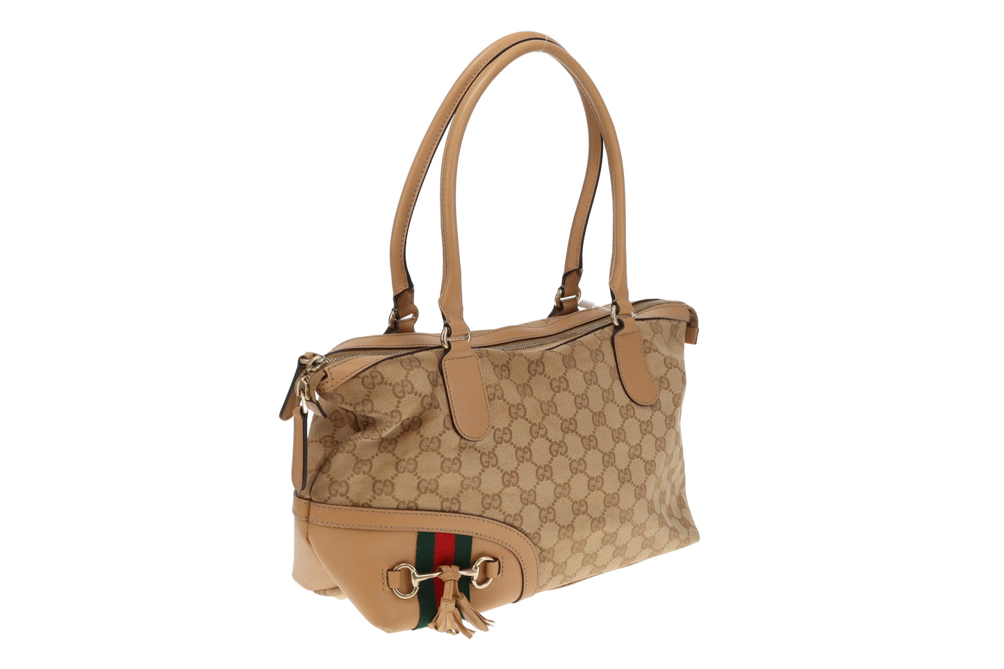 Gucci Horsebit Web Handbag GG Canvas