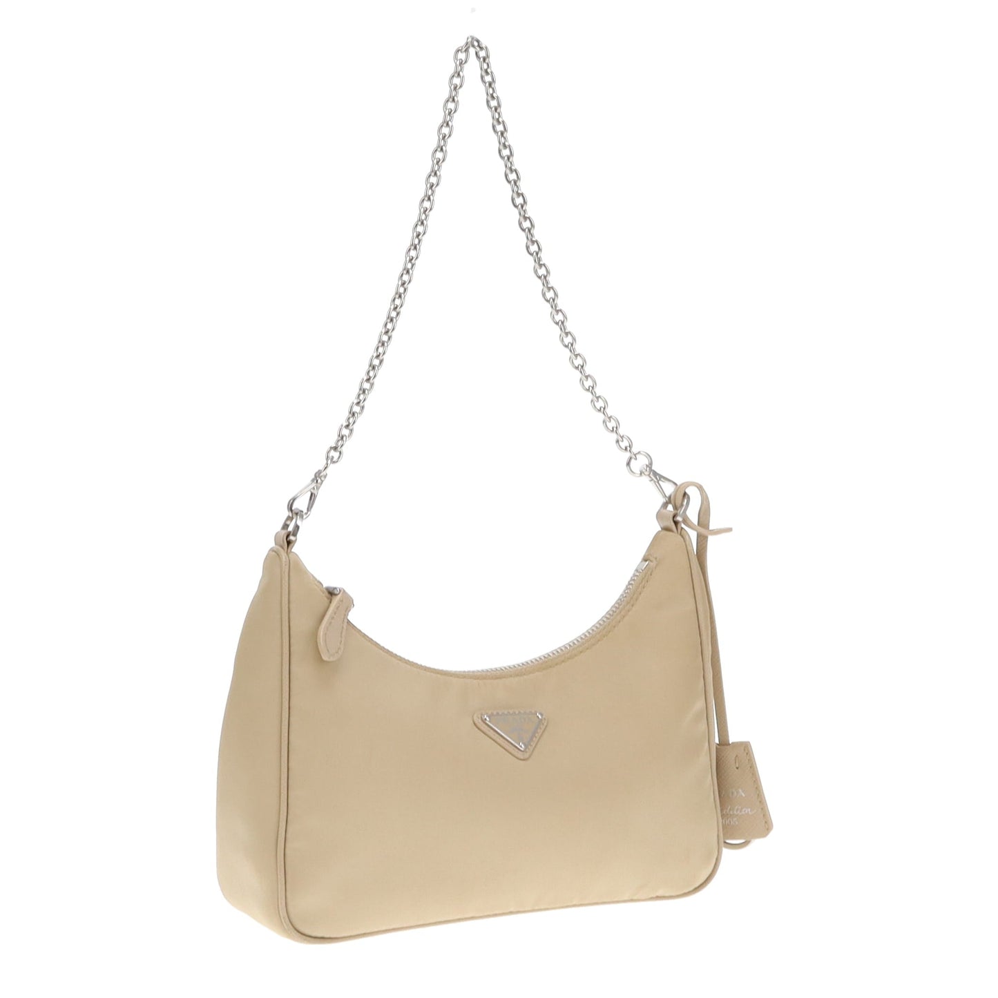 Sac bandoulière Prada Re-Edition en Re-Nylon beige