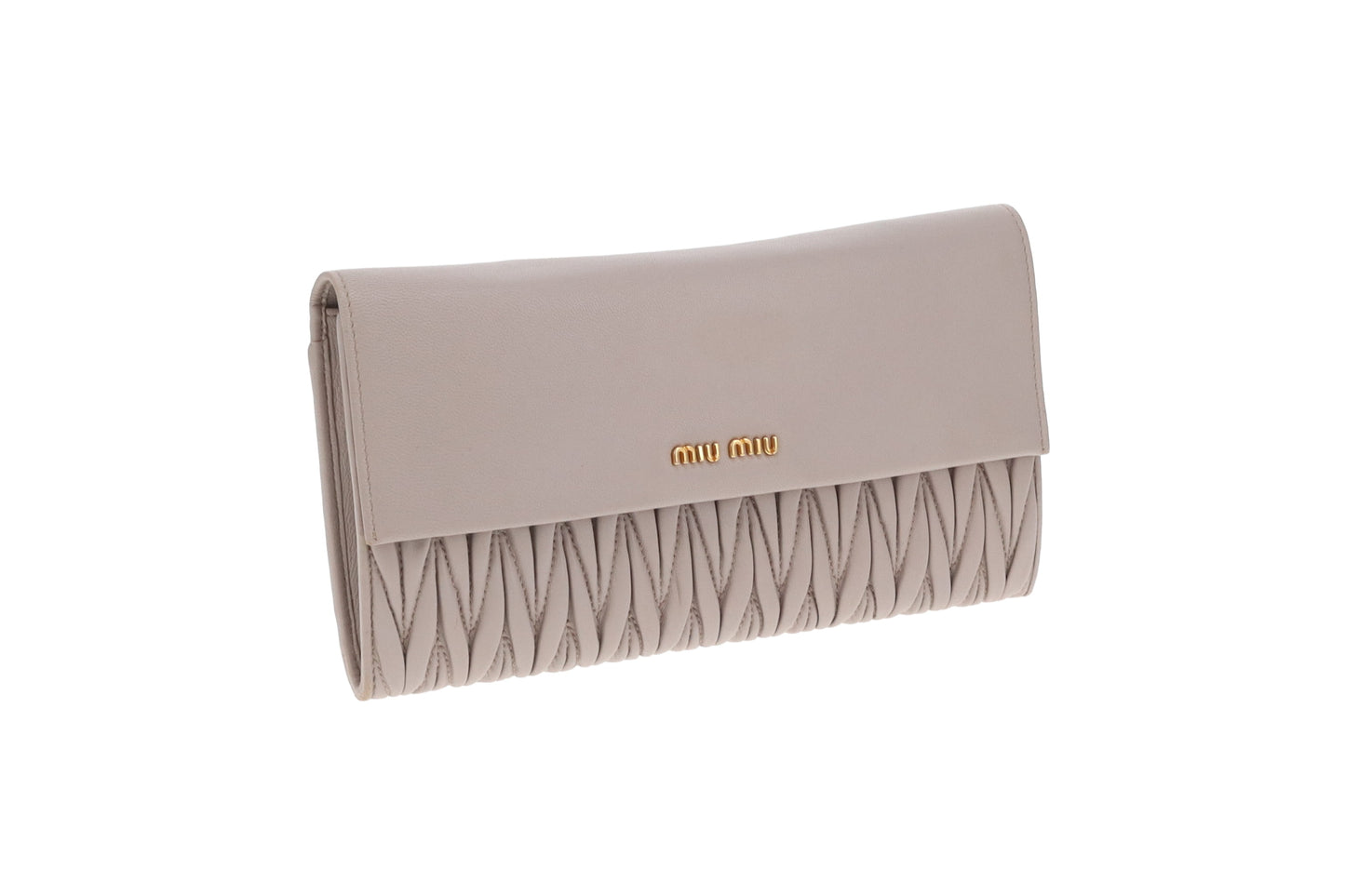 Miu Miu Flap Clutch Grey Matelasse