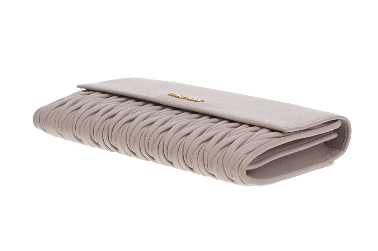 Miu Miu Flap Clutch Grey Matelasse