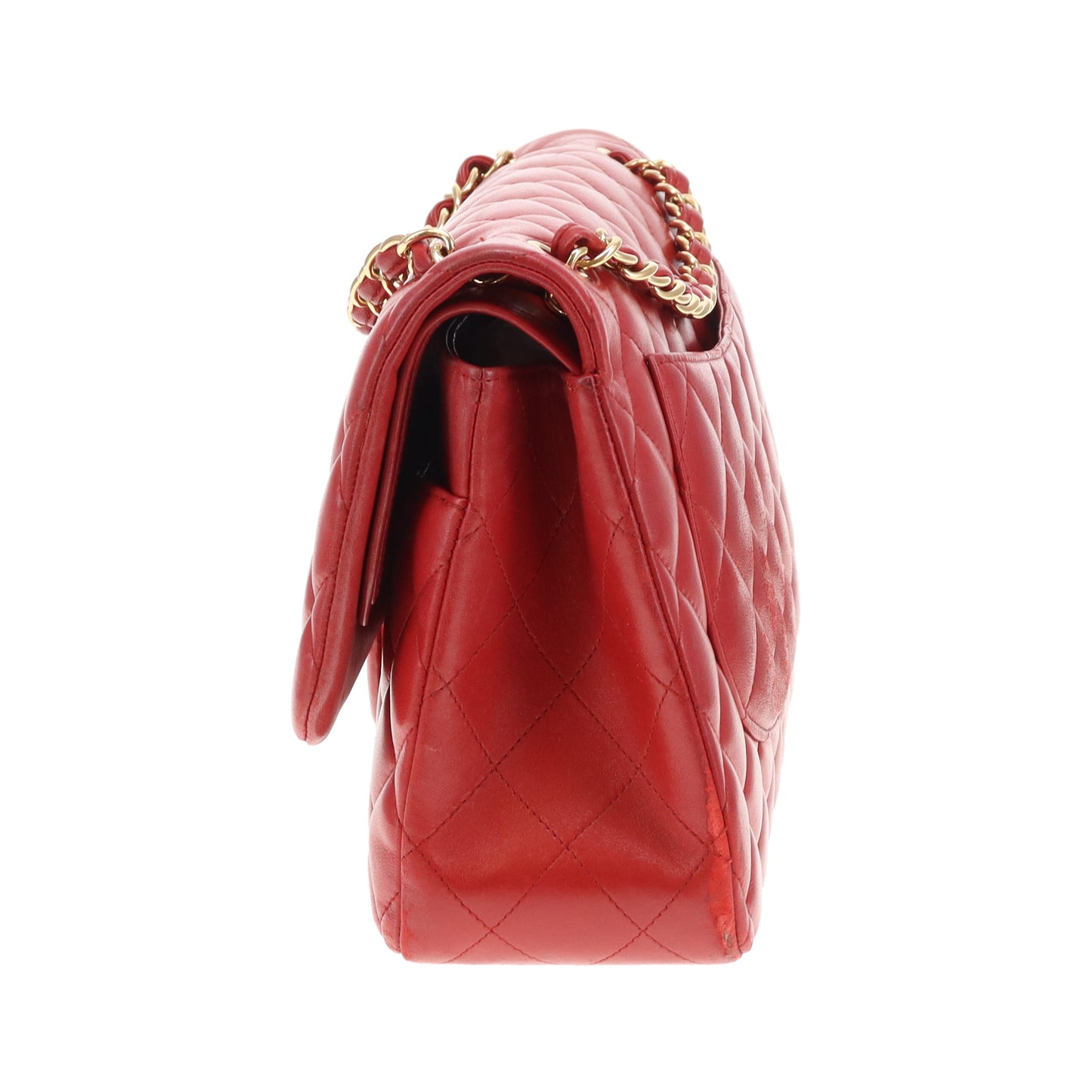 Chanel Classic Jumbo Double Flap Ruby Red Lambskin Gold Hardware 2015/16