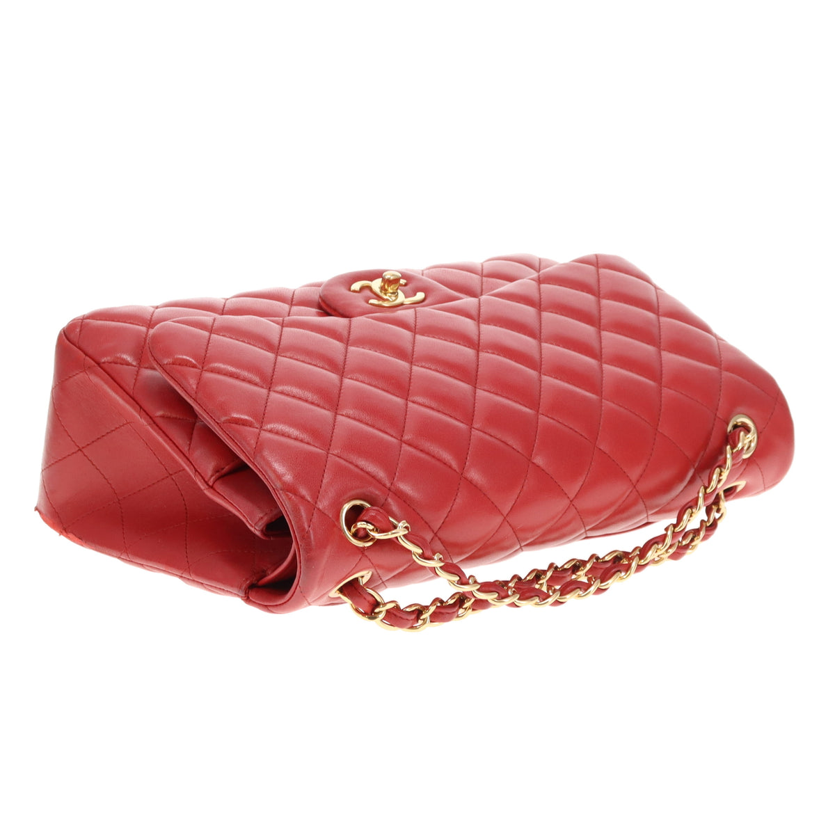 Chanel Classic Jumbo Double Flap Ruby Red Lambskin Gold Hardware 2015/16