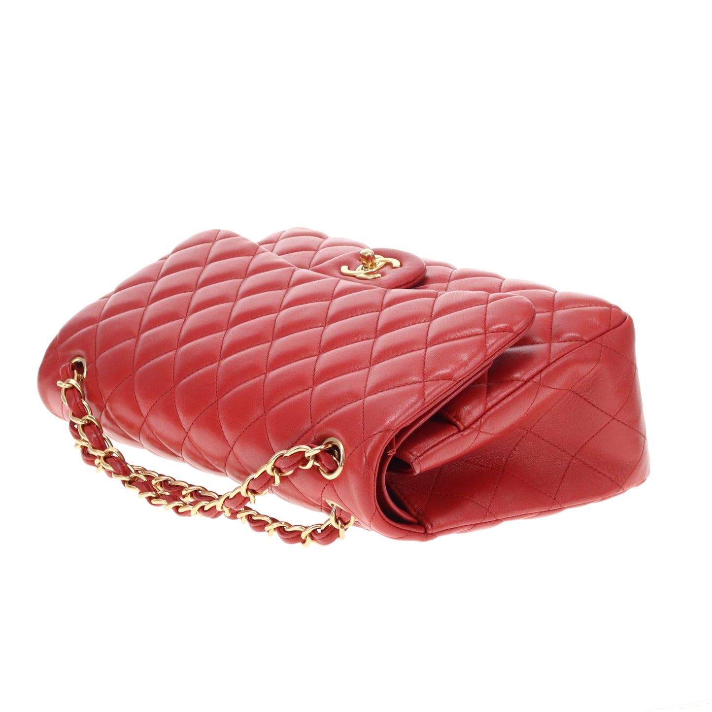 Chanel Classic Jumbo Double Flap Ruby Red Lambskin Gold Hardware 2015/16