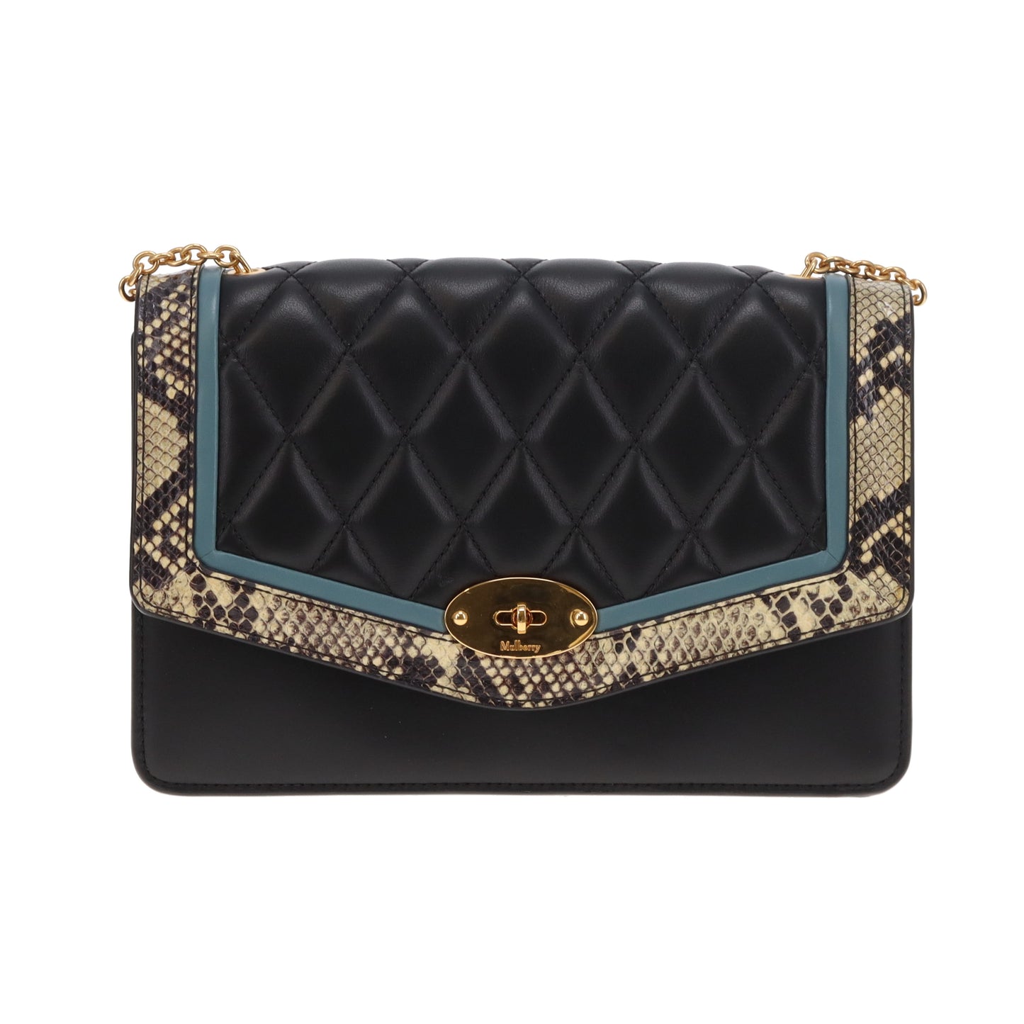 Mulberry Darley Medium Quilted Smooth Calf & Snake