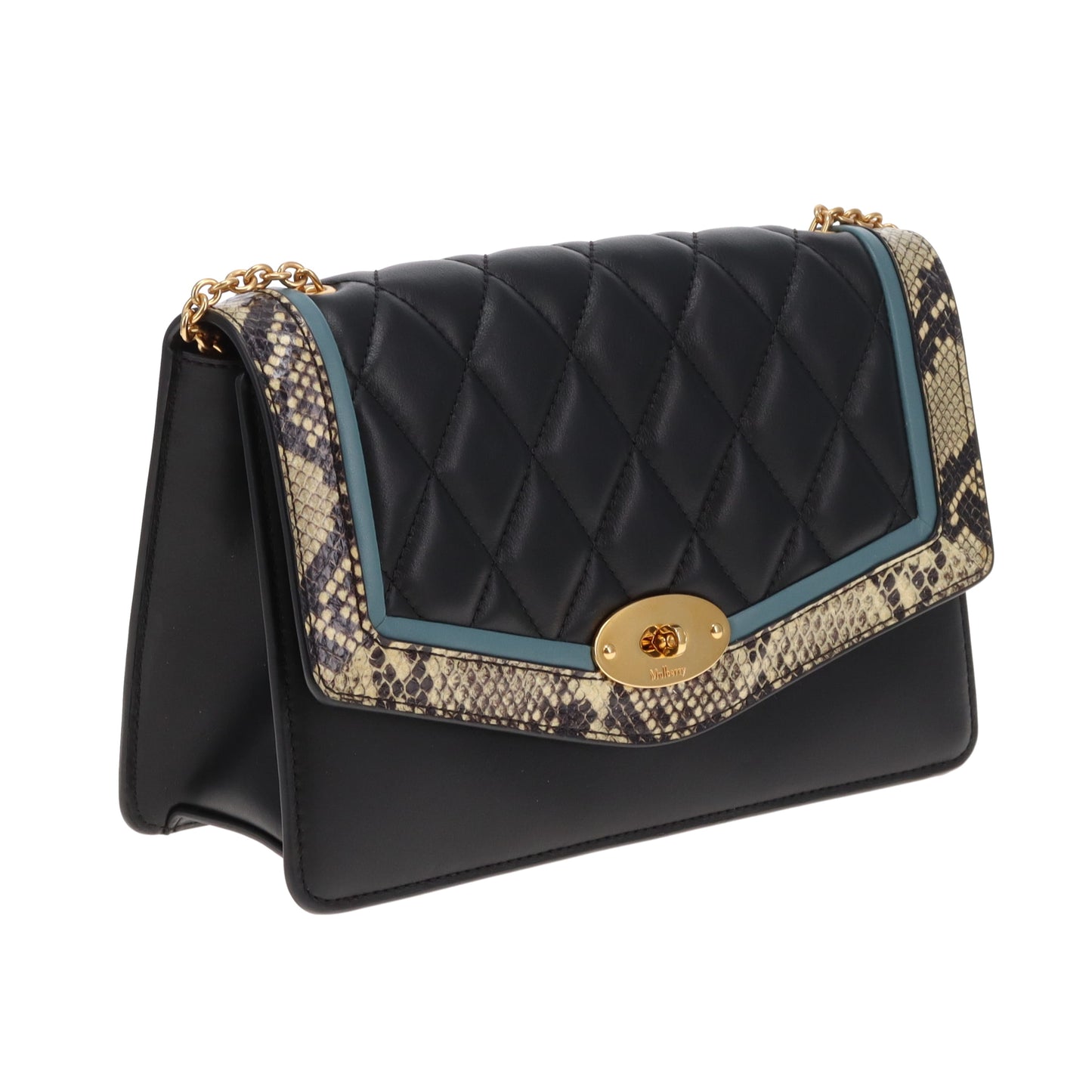 Mulberry Darley Medium Quilted Smooth Calf & Snake