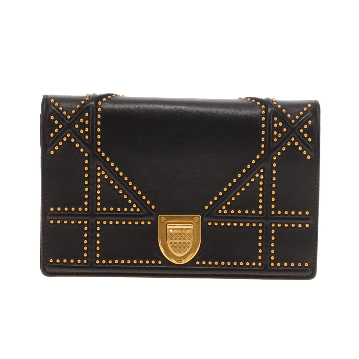 Dior Diorama Wallet on Chain Black Studded