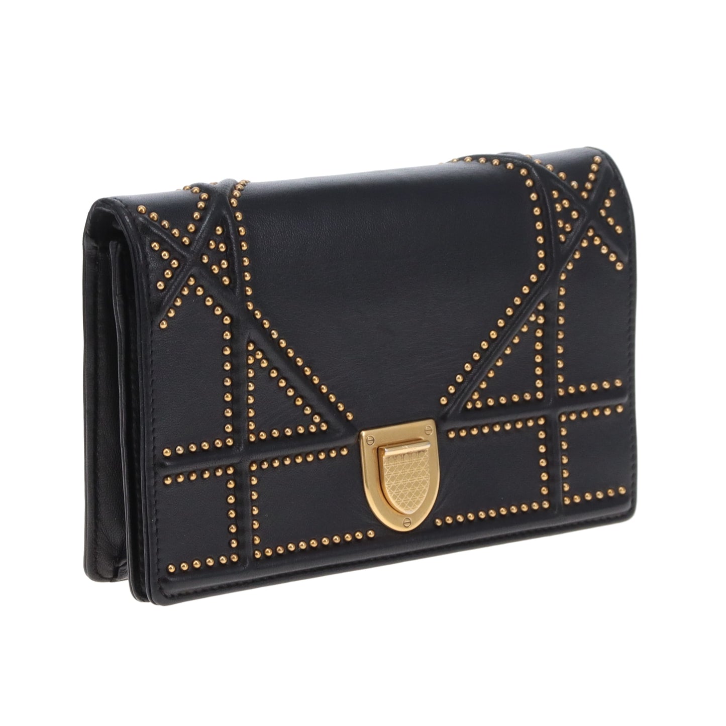 Dior Diorama Wallet on Chain Black Studded