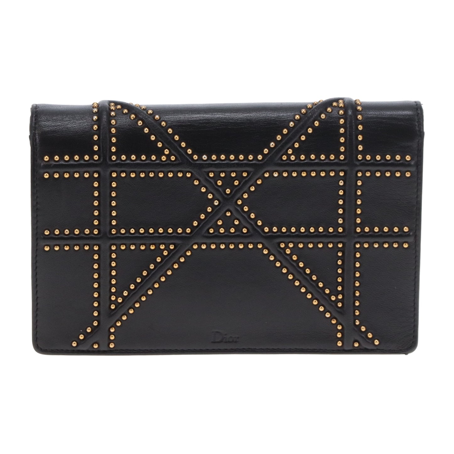 Dior Diorama Wallet on Chain Black Studded