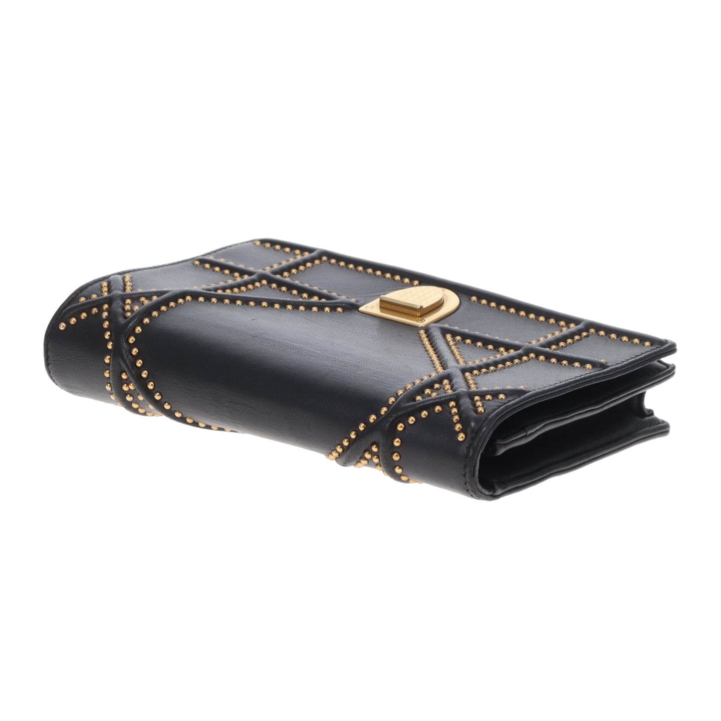 Dior Diorama Wallet on Chain Black Studded