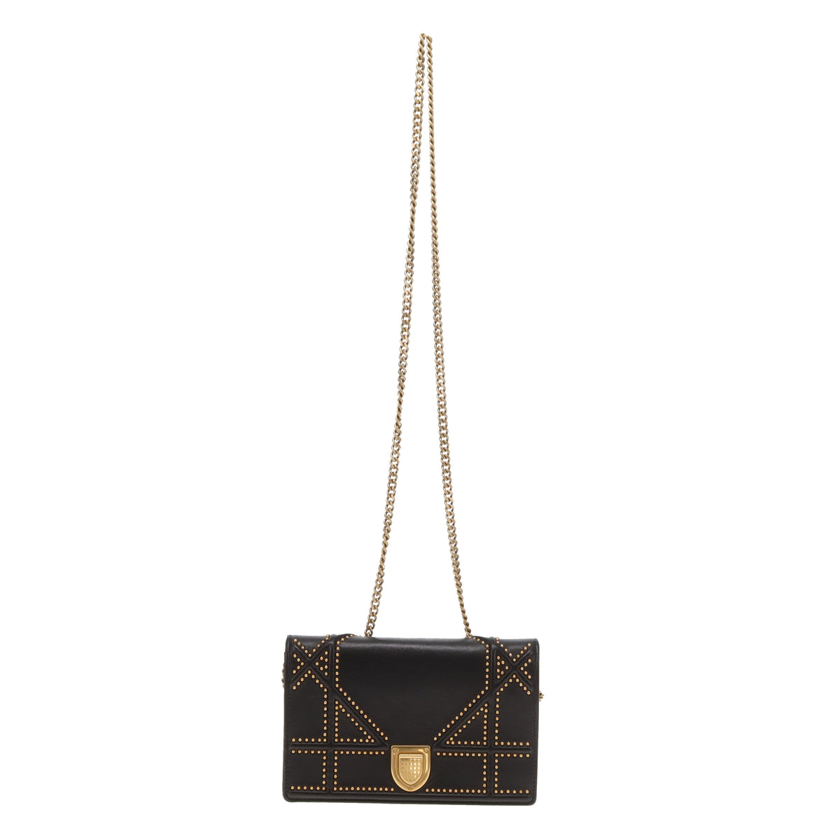 Dior Diorama Wallet on Chain Black Studded