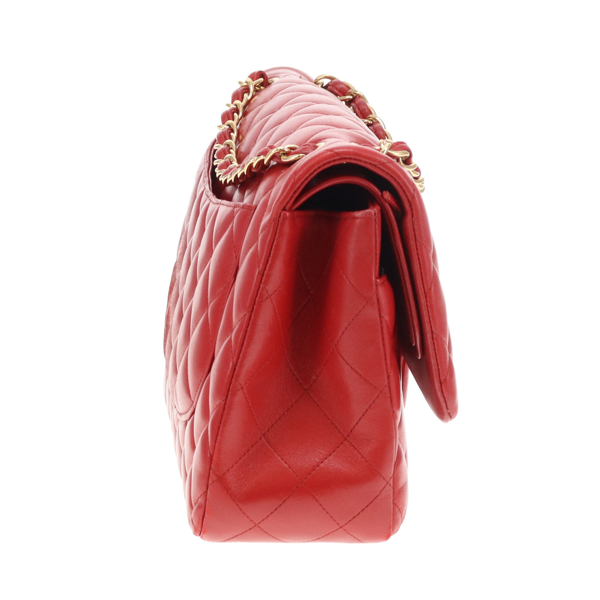 Chanel Classic Jumbo Double Flap Ruby Red Lambskin Gold Hardware 2015/16