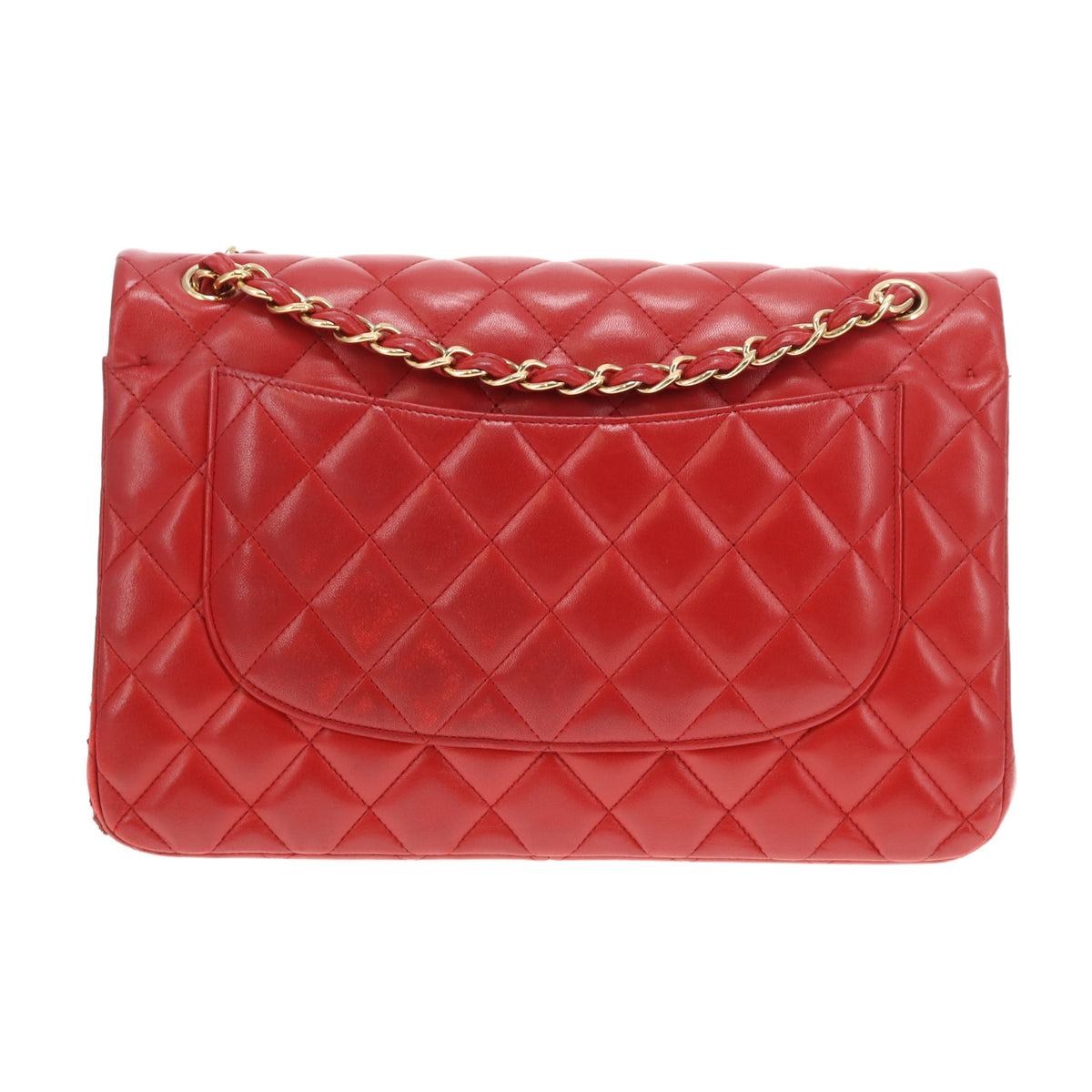 Chanel Classic Jumbo Double Flap Ruby Red Lambskin Gold Hardware 2015/16