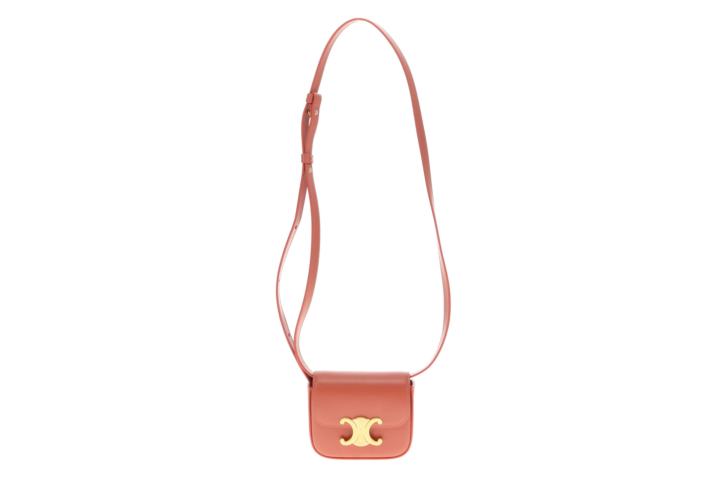 Celine Coral Red Canyon Shiny Calfskin Mini Claude 2023