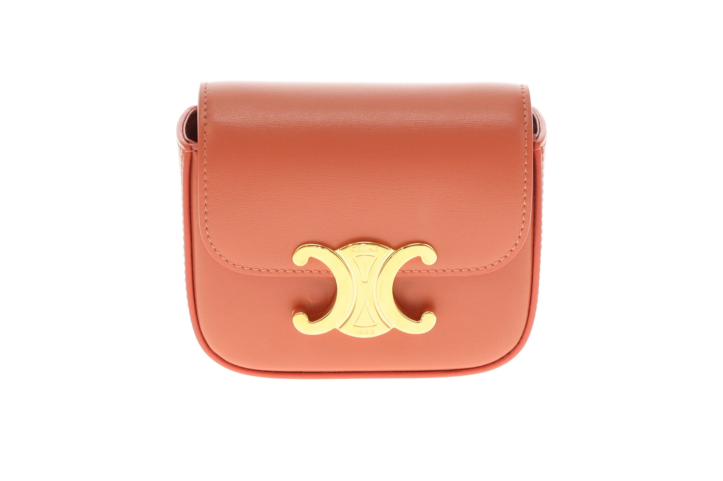 Celine Coral Red Canyon Shiny Calfskin Mini Claude 2023