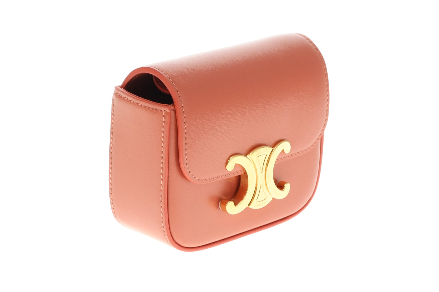 Celine Coral Red Canyon Shiny Calfskin Mini Claude 2023