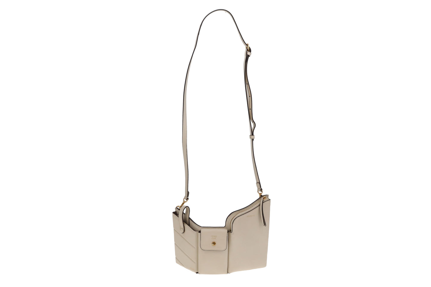 Fendi White Bustine 3 Pockets Crossbody Bag