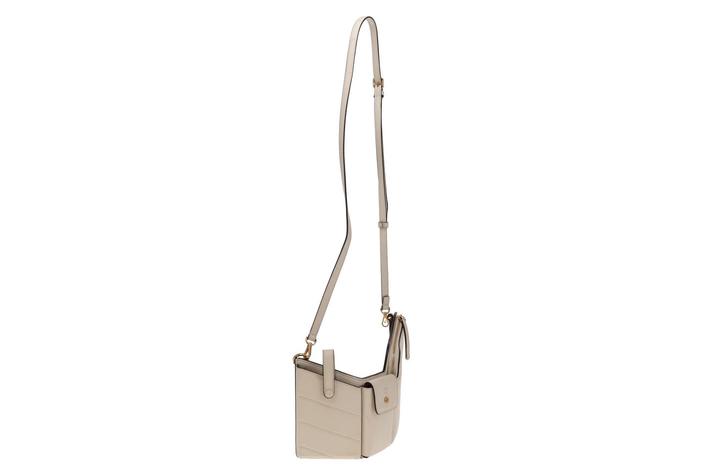 Fendi White Bustine 3 Pockets Crossbody Bag