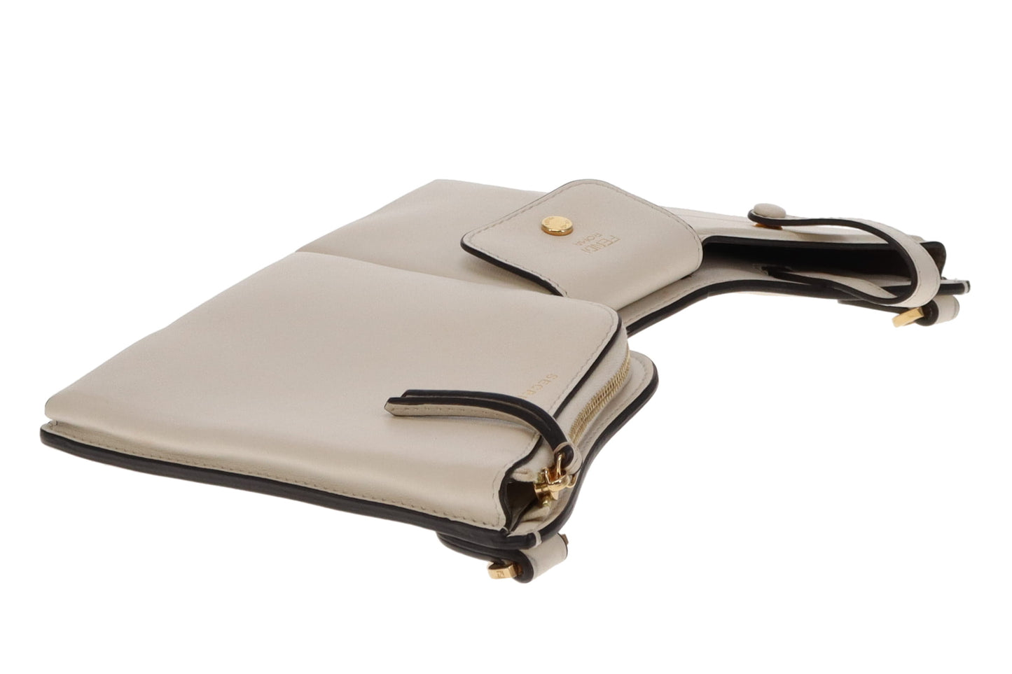Fendi White Bustine 3 Pockets Crossbody Bag