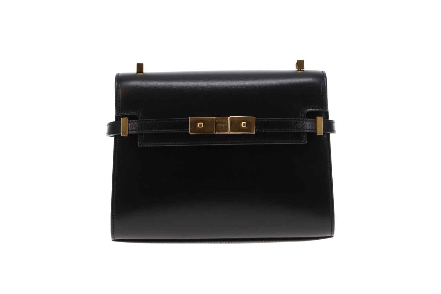 Saint Laurent Manhattan Mini Black Box Leather Shoulder Bag