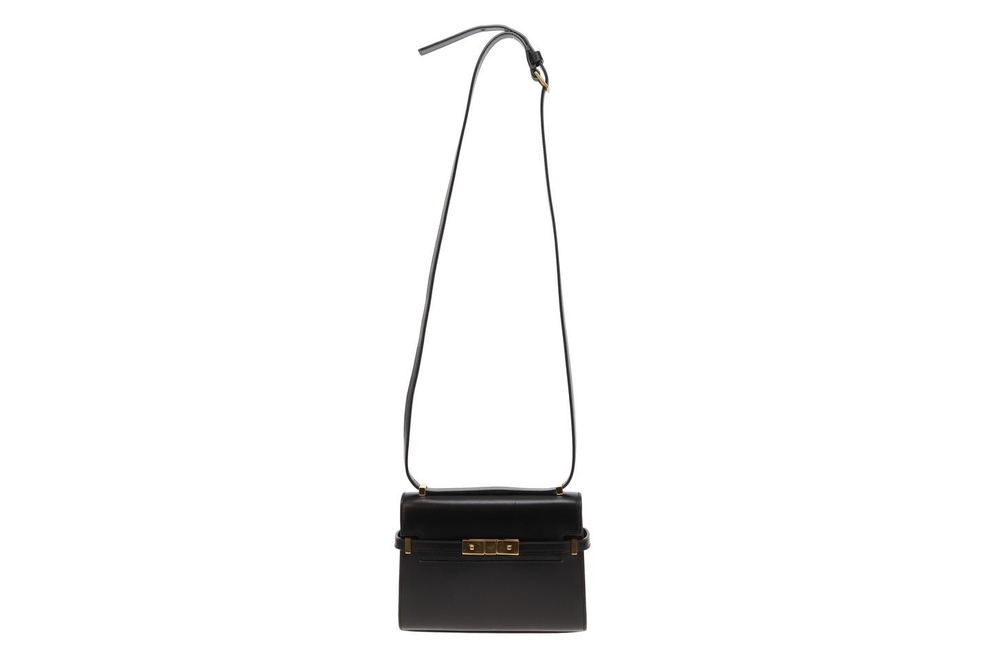 Saint Laurent Manhattan Mini Black Box Leather Shoulder Bag